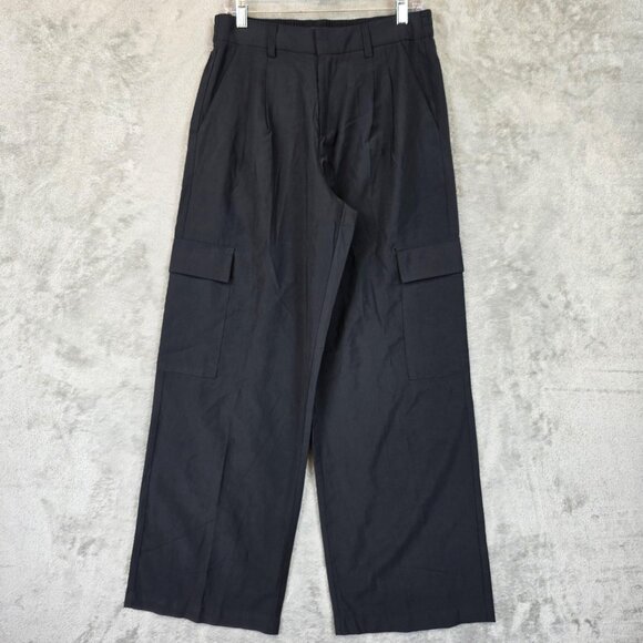 Sanctuary Pants Womens Large Black Cargo Wide Leg Elastic Waist Rayon Blend - Picture 1 of 12